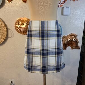 Blue Rain Tartan Plaid Light Academia Preppy Old Money Mini Skirt